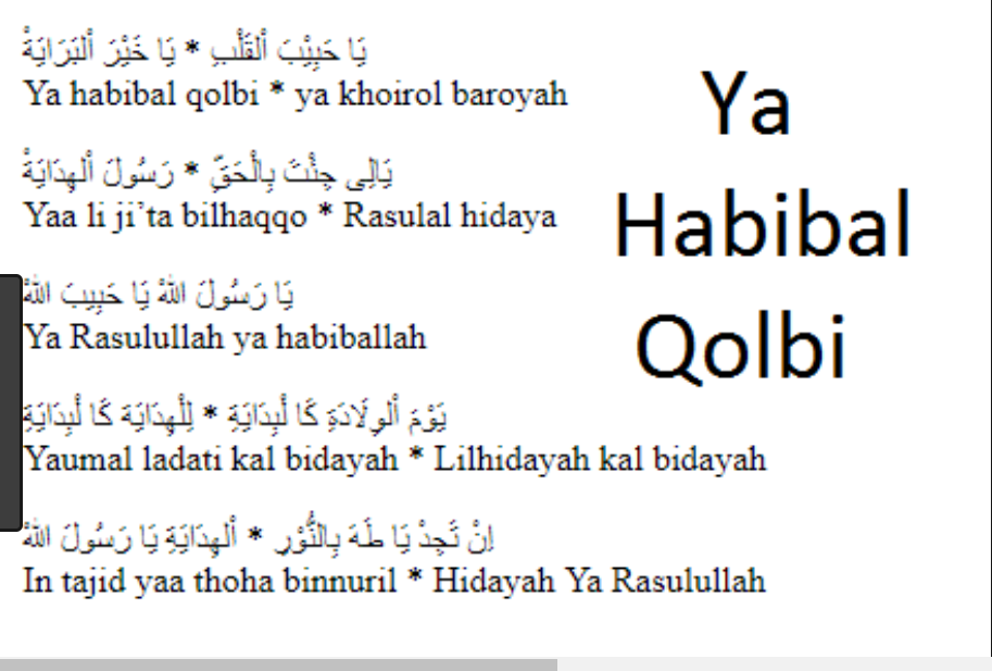 Teks Sholawat Nabi Ya Habibal Qolbi Arab Latin Dan Artinya