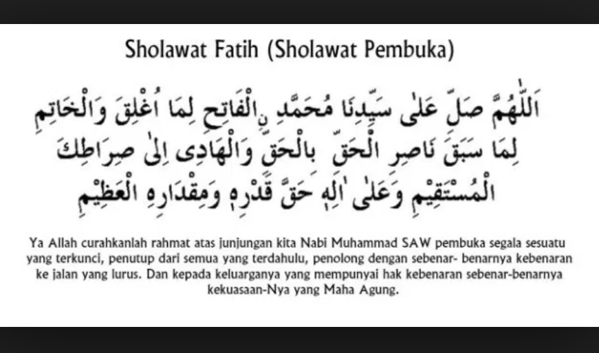 Teks Sholawat Fatih