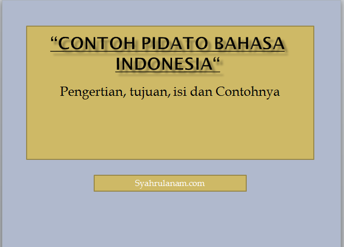 contoh pidato bahasa indonesia