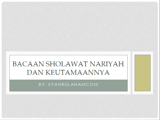 sholawat nariyah